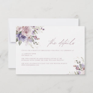 Dusty Mauve & Lavender Wedding Details Card Einladung