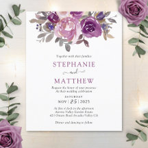 Dusty Mauve Lila Blush Botanical Budget Wedding