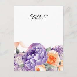 Dusty Mauve Peach Peony Table Card Postkarte