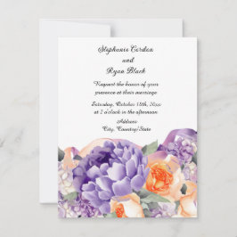 Dusty Mauve Peach Peony Wedding Einladung