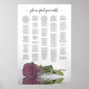 Dusty Mauve Pink Rose Alphabetisches Seekarten Poster