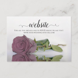 Dusty Mauve Pink Rose Elegant Wedding Website Begleitkarte