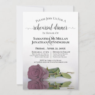 Dusty Mauve Pink Rose Hochzeit Probe Dinner Einladung