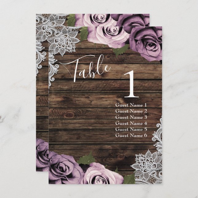 Dusty Mauve Rose Hochzeit Tischnummer Sitzplatz (Vorne/Hinten)
