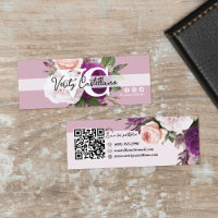 Dusty Mauve Vintag Rose Floral Simple Personal QR
