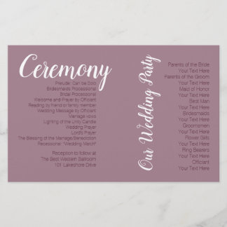 Dusty Mauve Wedding Foto Zeremony Program