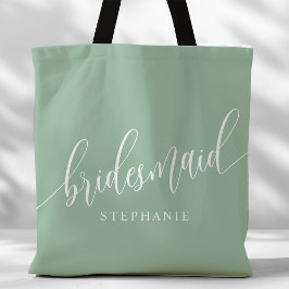 Dusty Mint Bridesmaid Modernes Script