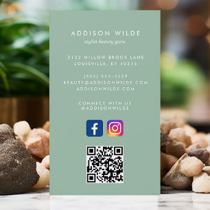 Dusty Mint Social Media Instagramm Facebook QR Cod Visitenkarte