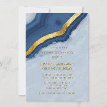 Dusty Navy Blue & Gold Agate Wedding