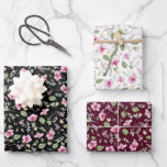 Dusty Navy Blue Pink Hibiskus Bloom Polterabend Geschenkpapier Set<br><div class="desc">vierzig</div>