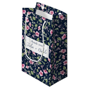 Dusty Navy Blue Pink Hibiskus Bloom Polterabend Kleine Geschenktüte