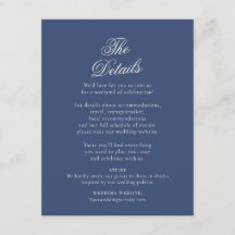 Dusty Navy Winterhochzeit Details Karte
