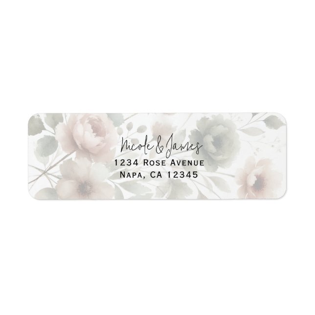Dusty Olive & Pink Watercolor Floral Wedding (Vorne)