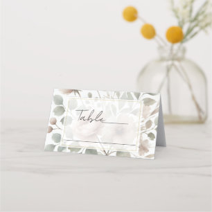 Dusty Olive & Pink Watercolor Floral Wedding Platzkarte