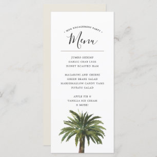 Dusty Palms Coastal Wedding Dinner Event Menu Menükarte