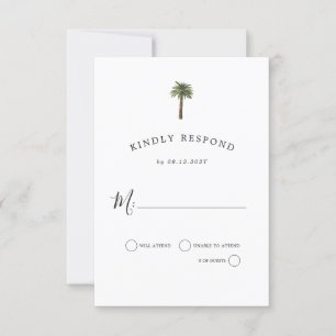 Dusty Palms   Hochzeitsfeier   UAWG Response RSVP Karte