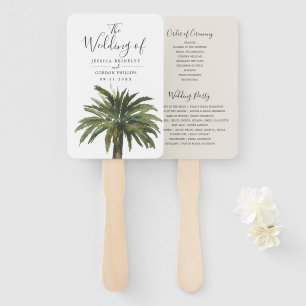 Dusty Palms   Hochzeitsprogramm Hand Fan Fächer
