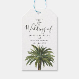 Dusty Palms | Hochzeitsprogramm Hand Fan Geschenkanhänger