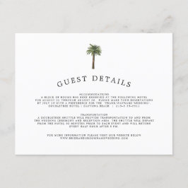 Dusty Palms | Informationen zu Hochzeitgästen Begleitkarte