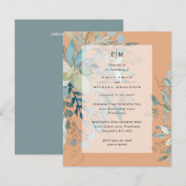 Dusty Peach Sage Wedding Ceremony Empfang Einladun