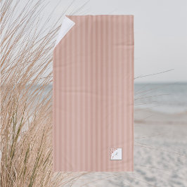 Dusty Peach Stripe Terracotta Butterfly Monogramm Strandtuch