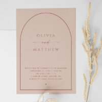 Dusty Peach Taupe Arch Wedding | Modernes Foto + Q