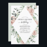 Dusty Pink 16 . Geburtstag Geburtstagsparty Einlad Einladung<br><div class="desc">Dusty Pink Floral Rose und Eukalyptus Botanische Vegetation Watercolor Spring oder Summer 16 . Geburtstag Birthday Party Einladungen - beinhaltet schöne und elegante Schriftzeichen mit modernen tropischen botanischen Blume und Grün für die besonderen süßen 16 Feiern.</div>