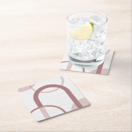 Dusty Pink Abstract Arch Coaster Set Rechteckiger Pappuntersetzer