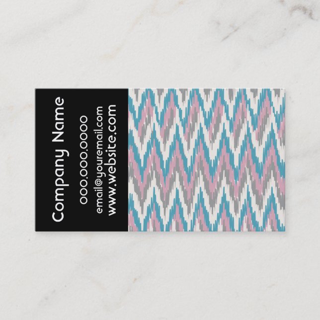 Dusty Pink and Blue ZigZag 2019 Pocket Calendar Visitenkarte (Vorderseite)