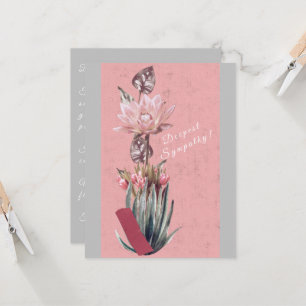 Dusty pink and grau tulips Sympathy Card