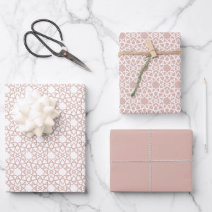 Dusty Pink Arabesque Design Geschenkpapier Set