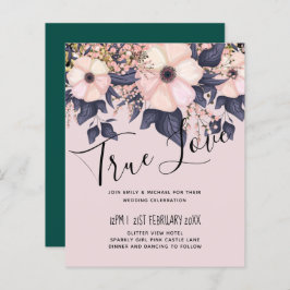 Dusty Pink Blue Floral Wedding Budget