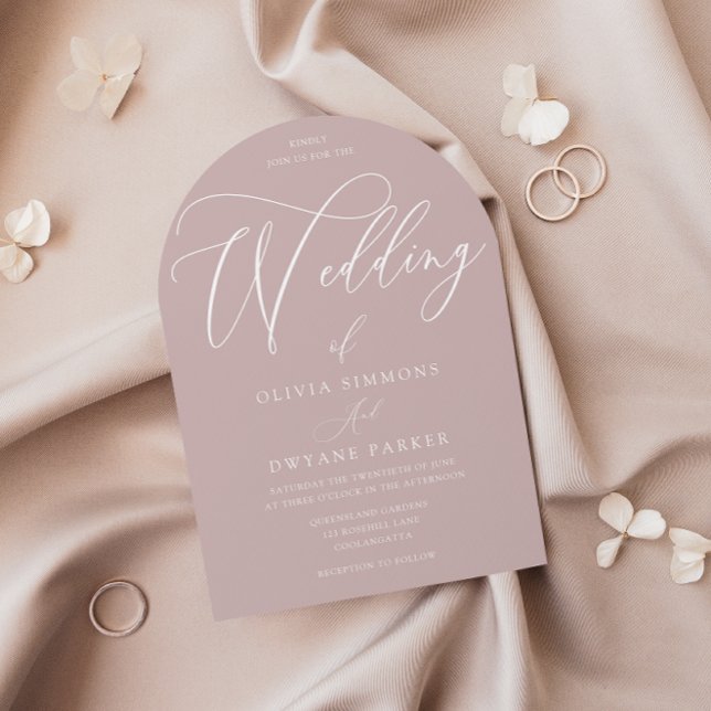 Dusty Pink Blush Modern Arch Wedding Einladung (Von Creator hochgeladen)