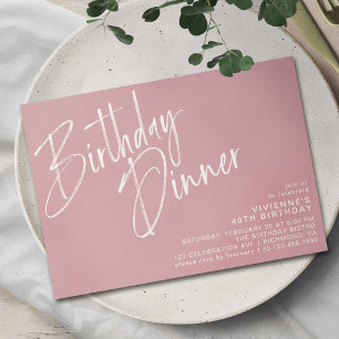 Dusty Pink Blush   Modernes Mädchen zum Geburtstag Einladung