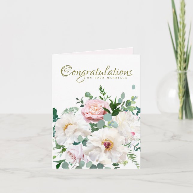 Dusty Pink Blush Rose White Creamy Peony Wedding (Vorderseite)