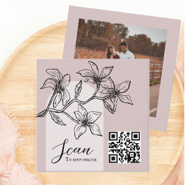 Dusty Pink Boho Foto Online UAWG QR Code Begleitkarte