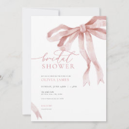 Dusty Pink Bow Bridal Dusche Einladung