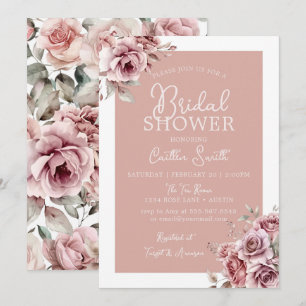 Dusty Pink Bridal Dusche Einladung Rose