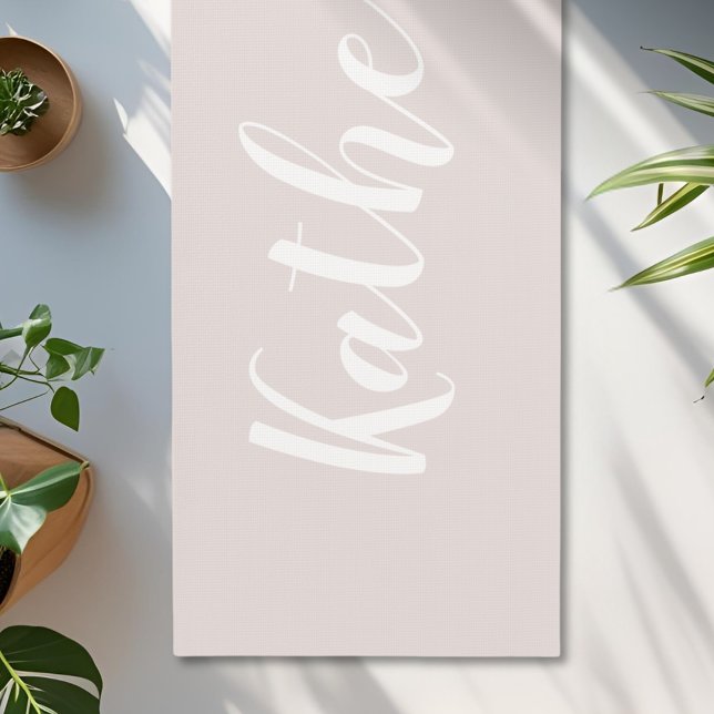 Dusty Pink Calligraphy Name Yoga Mat Yogamatte (Von Creator hochgeladen)