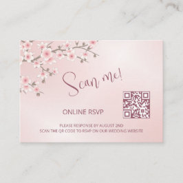 Dusty Pink Cherry Blossom QR Code UAWG Online Begleitkarte