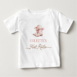 Dusty Pink Cowgirl First Rodeo 1. Geburtstag Baby T-shirt