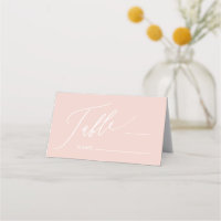 Dusty Pink Cross Girl Taufe Falte Platzkarte