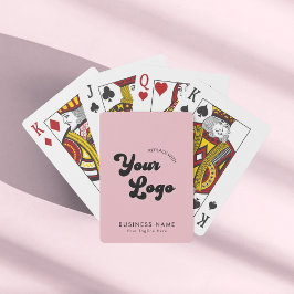 Dusty Pink Custom Business Company 70er Logo und T Spielkarten