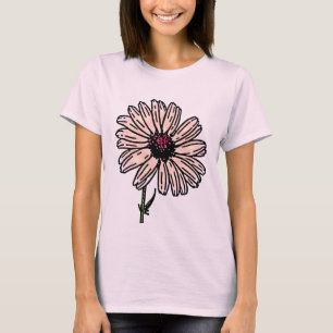 Dusty Pink Daisy Vintag Blume T-Shirt