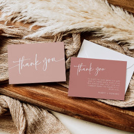 Dusty Pink Danke-Card Modernes Minimalistisches Mä Dankeskarte