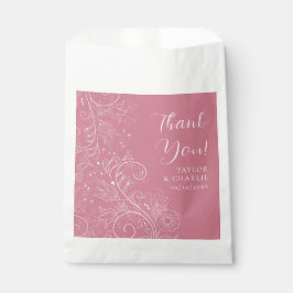 Dusty Pink Elegant Floral Wedding Vielen Dank Geschenktütchen