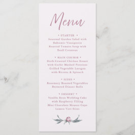 Dusty Pink Elegant Script Wedding Menu Menükarte