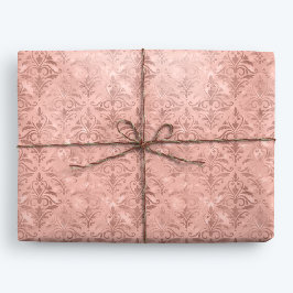 Dusty Pink Elegant Viktorianisch Damask Geschenkpapier