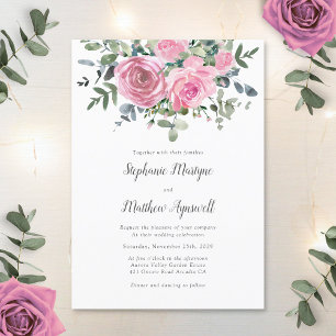 Dusty Pink Eukalyptus Botanische Hochzeit Einladung