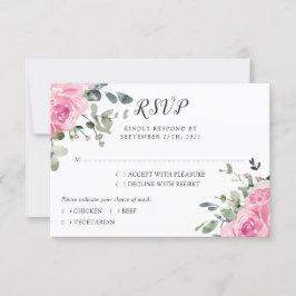Dusty Pink Eukalyptus Botanische Hochzeit RSVP Karte